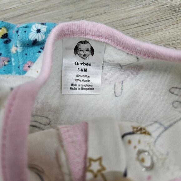 Baby Girls One Piece Sleeper Bodysuits 3-6 Months Sleep N Play Footie - Picture 4 of 9